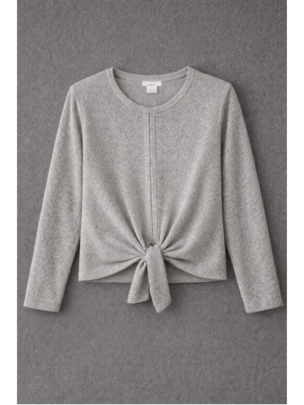 Barefoot Dreams CozyChic Ultra Lite Gray Tie Front Pullover Sweater Size S